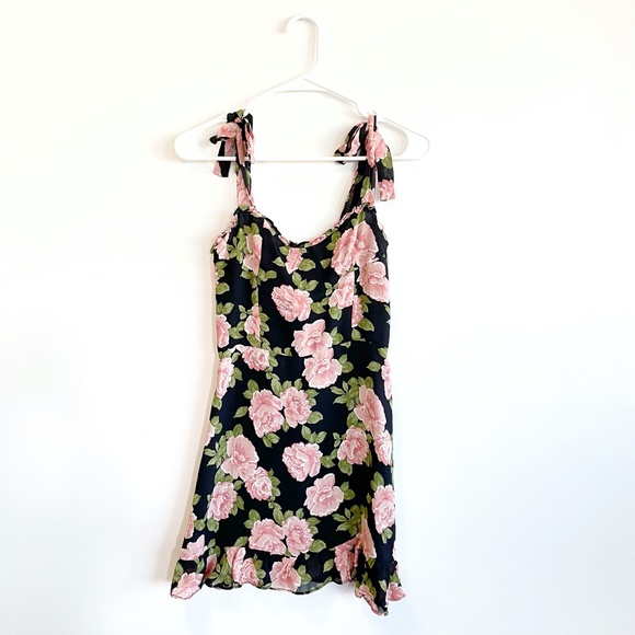 Size 0 Reformation Christine Floral Ruffle Rosalia Mini Dress - Picture 3 of 6